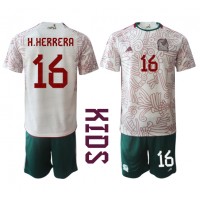 Meksiko Hector Herrera #16 Vieras Peliasu Lasten MM-kisat 2022 Lyhythihainen (+ Lyhyet housut)